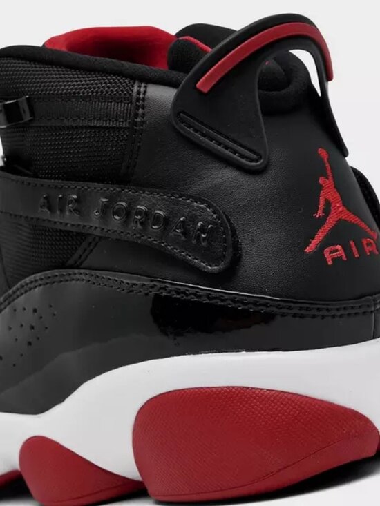 Men NIKE Air Jordan 6 RINGS \'BRED\' Basketball Shoes - Black Red 322992-062 main image 10